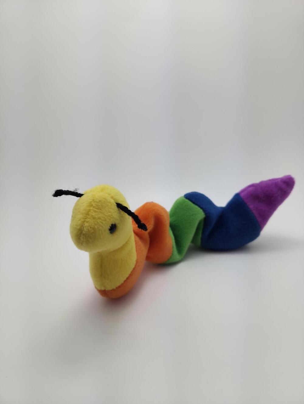 Ty Beanie Baby “Inch” the Colourful Inchworm - No Hang Tag (9 inch)